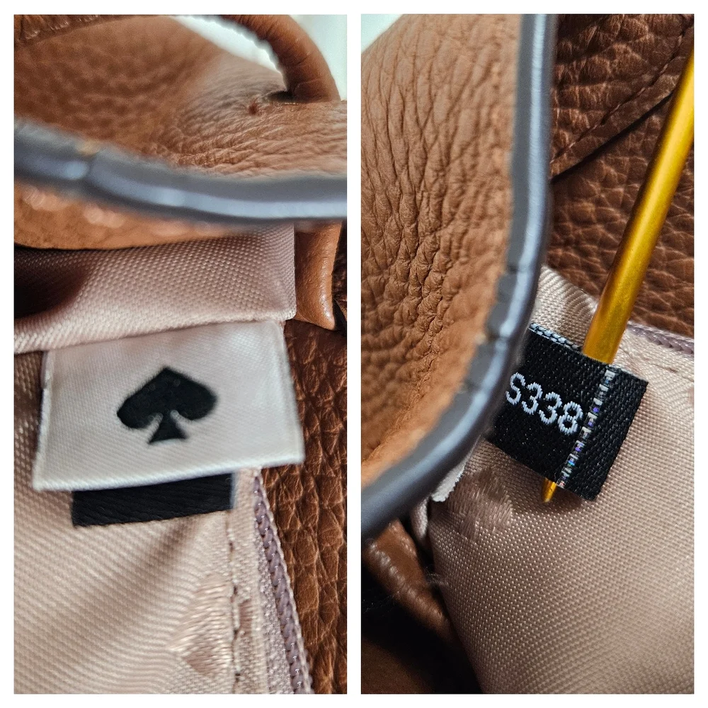 Kate Spade Backpack OS Leila Medium Flap Pebbled Leather Warm Gingerbread Brown